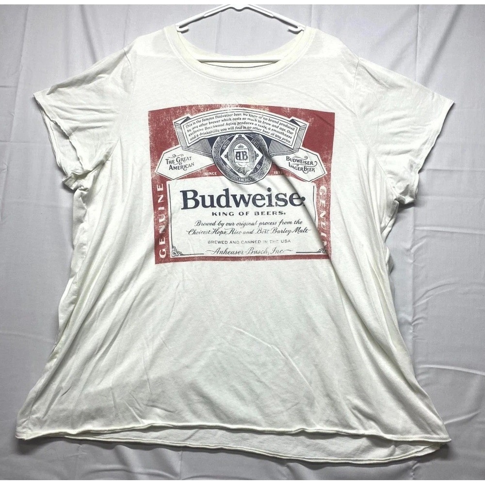 Brew City T Shirt Womens 4 Beige King Of Beers Budweiser Great American Graphic
